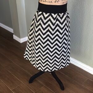 Black and White Chevron Skirt